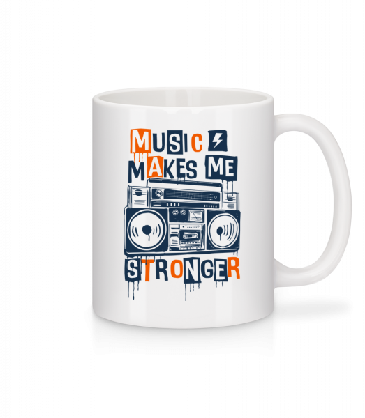 Music Makes Me Stronger - Mug en céramique blanc - Blanc - Devant