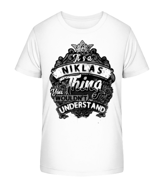 It's A Niklas Thing - Kinder Bio T-Shirt Stanley Stella - Weiß - Vorne