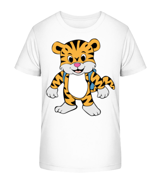 Tigre Doux Avec Sac Á Dos - T-shirt bio Enfant Stanley Stella - Blanc - Devant