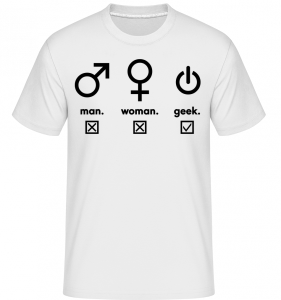 Man Woman Geek Symbols -  T-Shirt Shirtinator homme - Blanc - Devant
