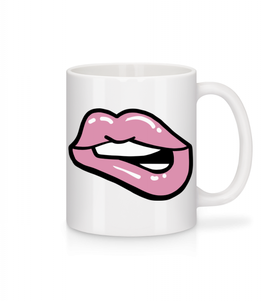 Pink Lips - Mug en céramique blanc - Blanc - Devant
