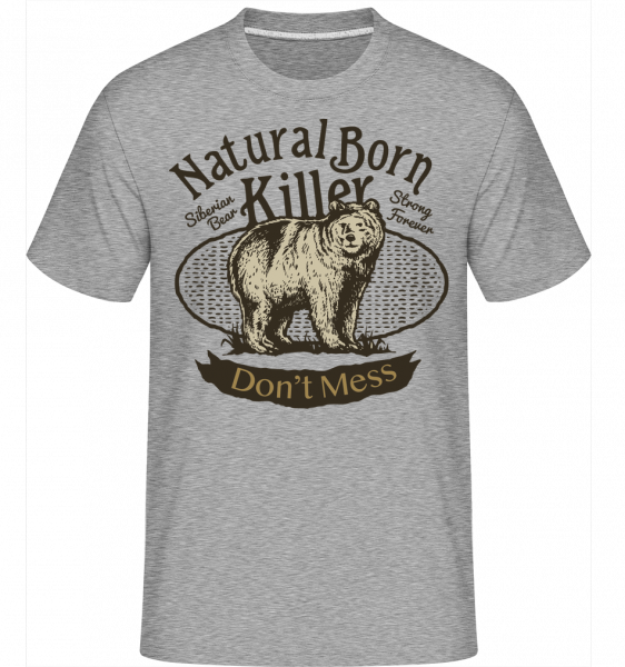 Siberian Bear - Shirtinator Männer T-Shirt - Grau meliert - Vorn
