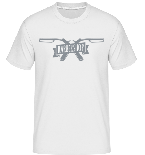 Barbershop Logo -  T-Shirt Shirtinator homme - Blanc - Devant
