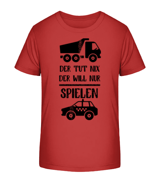 Der Tut Nix Nur Spielen - Kinder Bio T-Shirt Stanley Stella - Kirschrot - Vorne