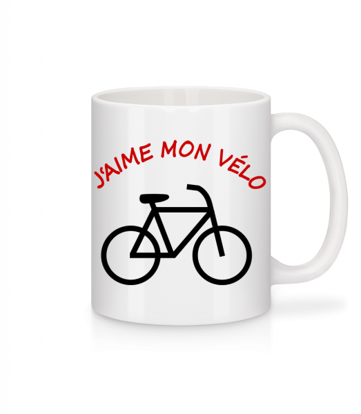 J'Aime Mon Vélo - Mug en céramique blanc - Blanc - Devant