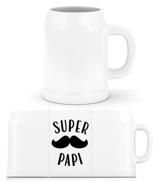 Super Papi - Chope de bière - Blanc - Devant
