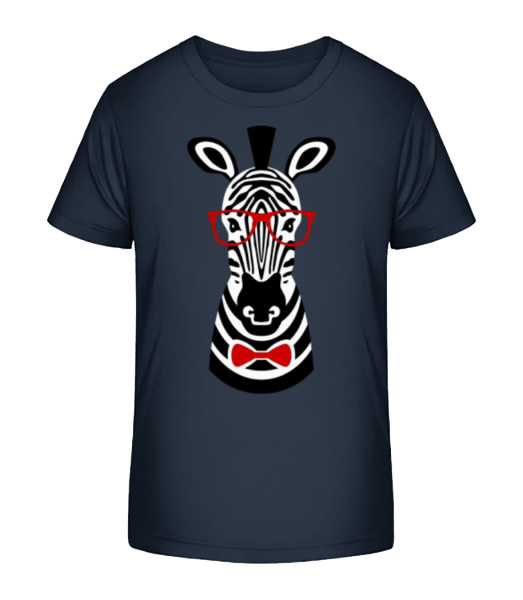 Hipster Zebra - Kinder Bio T-Shirt Stanley Stella - Marine - Vorne