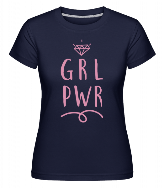 GRL PWR - Shirtinator Frauen T-Shirt - Marine - Vorn