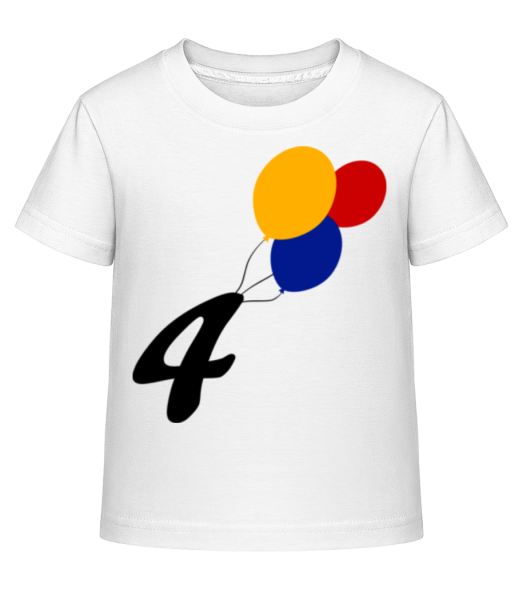 Anniversaire 4 Ballons - T-shirt shirtinator Enfant - Blanc - Devant