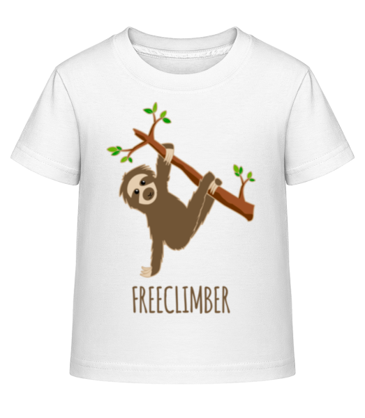Freeclimber Faultier - Kinder Shirtinator T-Shirt - Weiß - Vorne