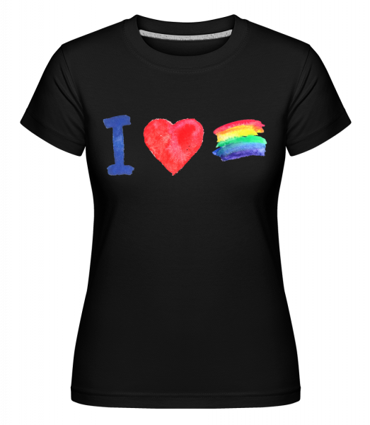 I Love Rainbows -  T-shirt Shirtinator femme - Noir - Devant