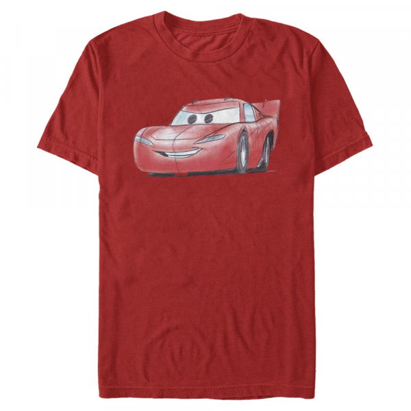 Pixar - Cars - Lightning McQueen McQueen Sketch - Männer T-Shirt - Rot - Vorne