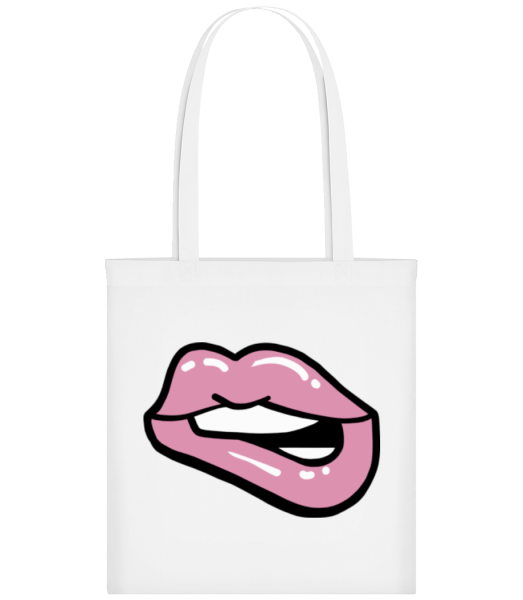 Pink Lips - Stofftasche - Weiß - Vorne