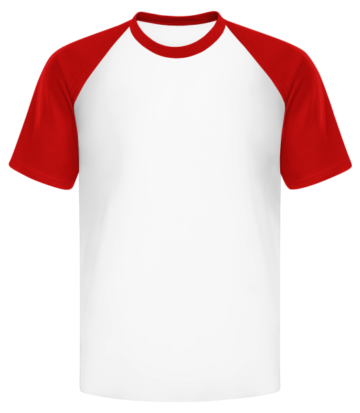 T-shirt baseball Homme - Blanc / Rouge - Devant