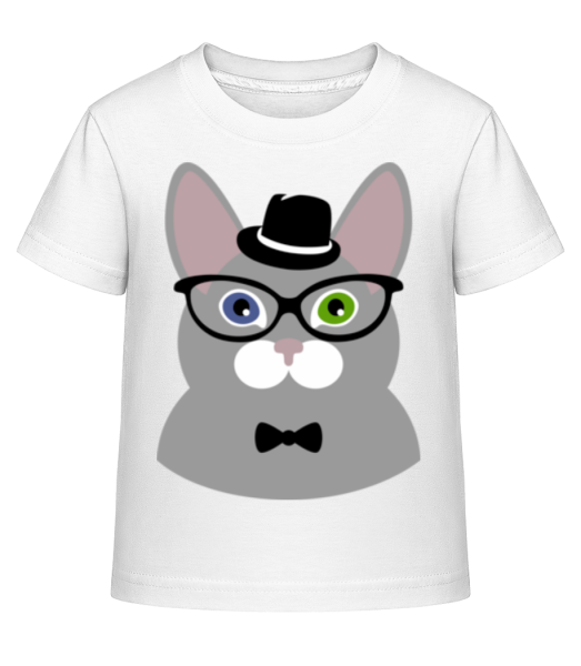 Hipster Maus - Kinder Shirtinator T-Shirt - Weiß - Vorne