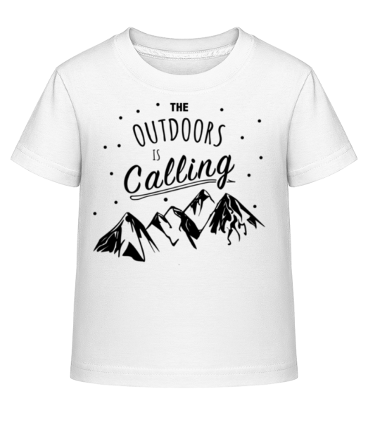 The Outdoors Is Calling - Kinder Shirtinator T-Shirt - Weiß - Vorne