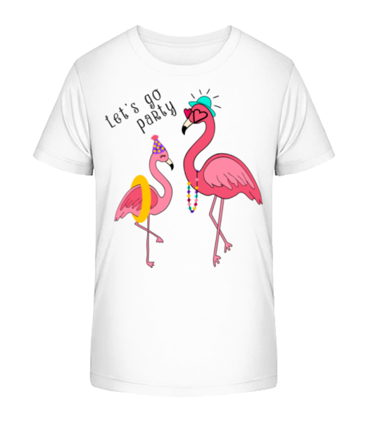 Party Flamingos - T-shirt bio Enfant Stanley Stella - Blanc - Devant