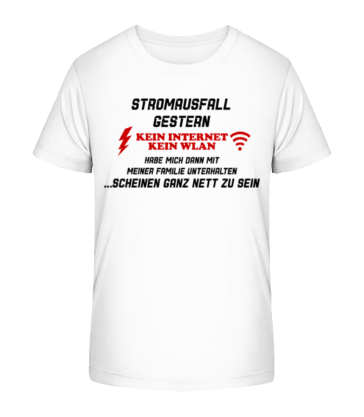 Stromausfall Wlan - Kinder Bio T-Shirt Stanley Stella - Weiß - Vorne