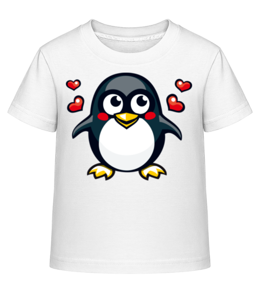 Love Penguin - Kinder Shirtinator T-Shirt - Weiß - Vorne