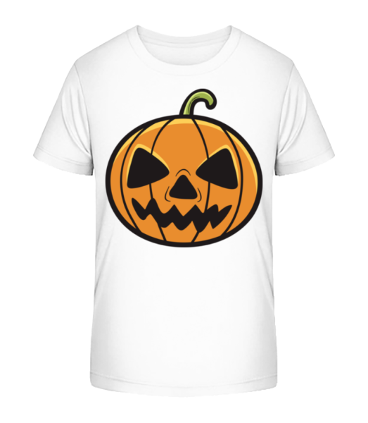Halloween Kürbis - Kinder Bio T-Shirt Stanley Stella - Weiß - Vorne