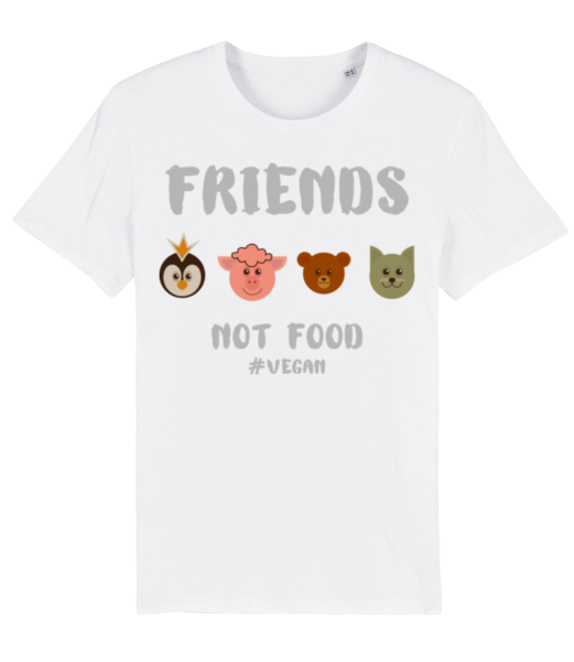 Friends Not Food - Männer Bio T-Shirt Stanley Stella - Weiß - Vorne