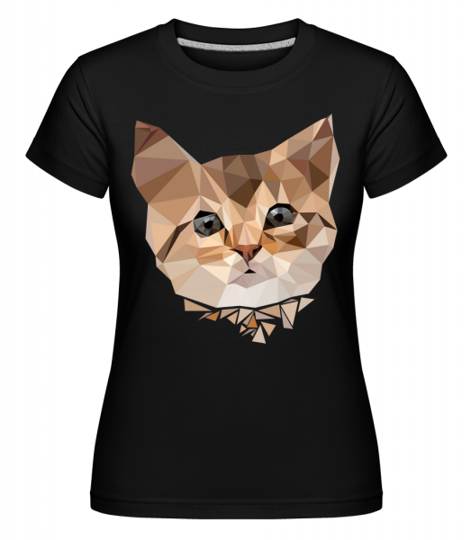 Polygon Katze - Shirtinator Frauen T-Shirt - Schwarz - Vorn