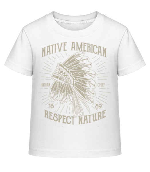 Native American Indian - Kinder Shirtinator T-Shirt - Weiß - Vorne
