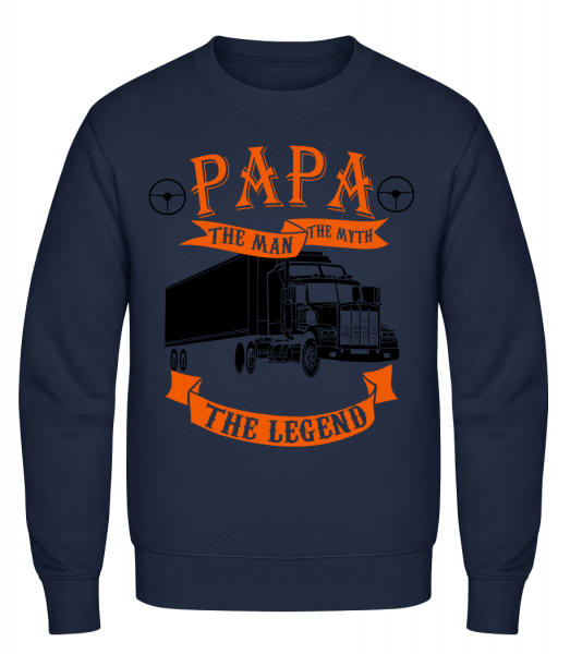 Papa The Legend - Sweat-shirt classique avec manches set-in - Marine - Devant