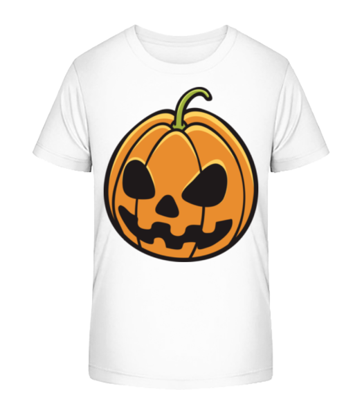 Halloween Kürbis - Kinder Bio T-Shirt Stanley Stella - Weiß - Vorne