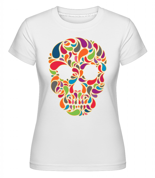Colorful Skull -  T-shirt Shirtinator femme - Blanc - Devant