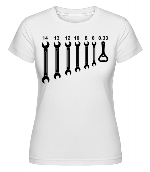 Werkzeug Bieröffner - Shirtinator Frauen T-Shirt - Weiß - Vorn