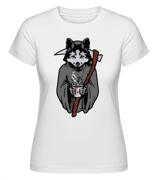 Sensenwolf Grau - Shirtinator Frauen T-Shirt - Weiß - Vorn