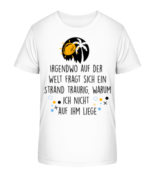 Trauriger Strand - Kinder Bio T-Shirt Stanley Stella - Weiß - Vorne
