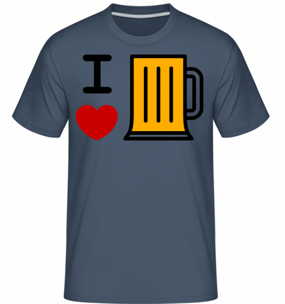 Ich Liebe Bier - Shirtinator Männer T-Shirt - Denim - Vorn