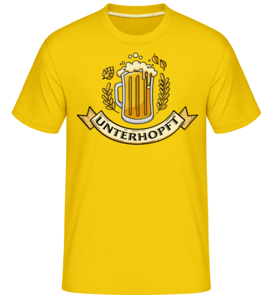 Unterhopft - Shirtinator Männer T-Shirt - Goldgelb - Vorne