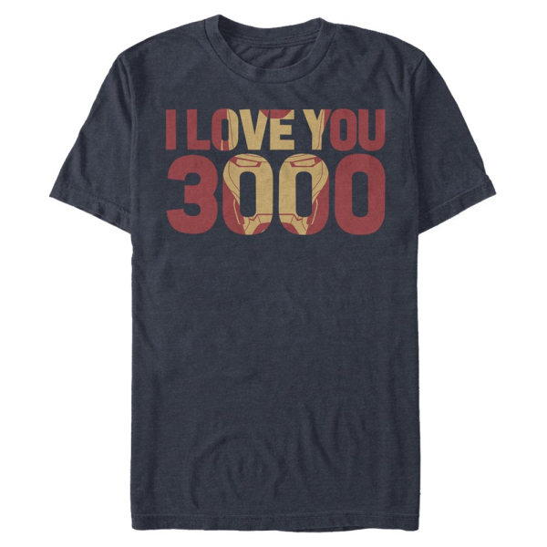 Marvel - Texte Love You 3000 - Homme T-shirt - Bleu marine chiné - Devant