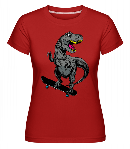 T-Rex Skater - Shirtinator Frauen T-Shirt - Rot - Vorn