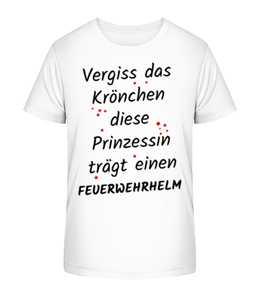 Prinzessin Trägt Feuerwerhelm - Kinder Bio T-Shirt Stanley Stella - Weiß - Vorne