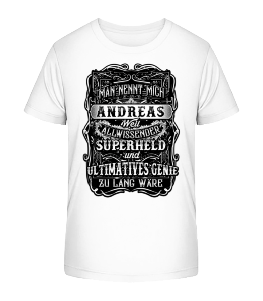 Man Nennt Mich Andreas - Kinder Bio T-Shirt Stanley Stella - Weiß - Vorne