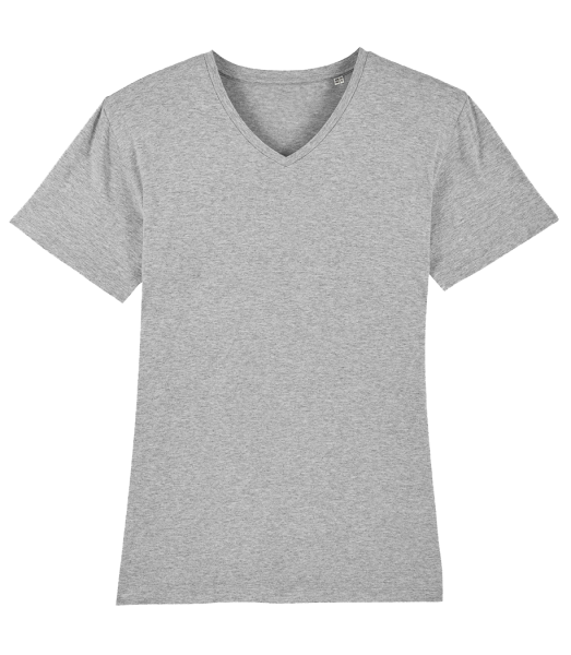 Männer Bio T-Shirt V-Ausschnitt Stanley Stella - Grau meliert - Vorne