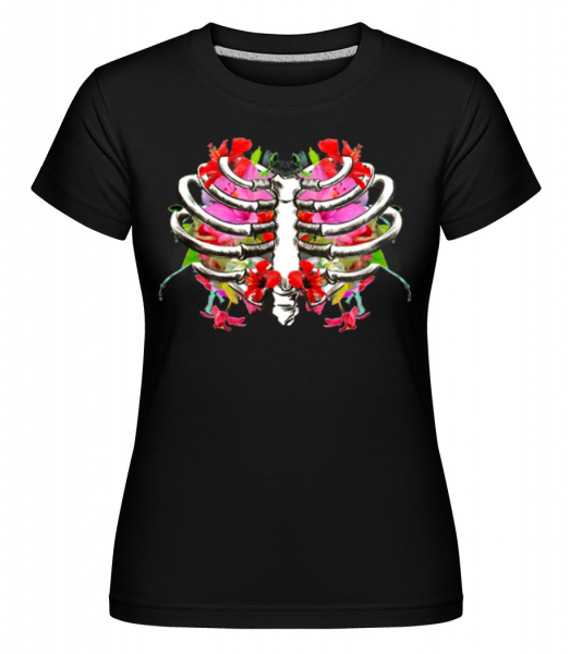 Poumon Fleurs -  T-shirt Shirtinator femme - Noir - Devant