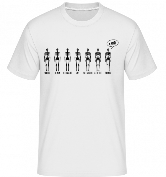 Squelette Pirate -  T-Shirt Shirtinator homme - Blanc - Devant