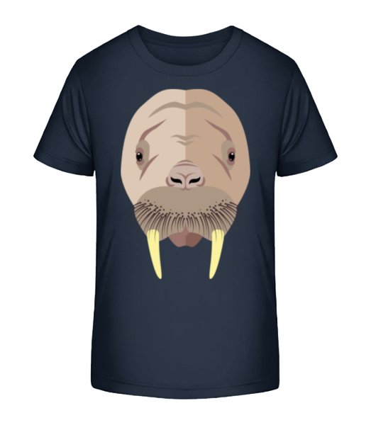 Seehund Comic Schatten - Kinder Bio T-Shirt Stanley Stella - Marine - Vorne