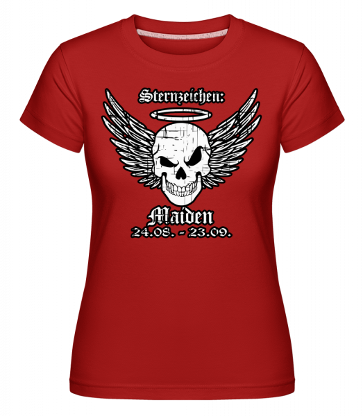 Metal Sternzeichen Maiden - Shirtinator Frauen T-Shirt - Rot - Vorn