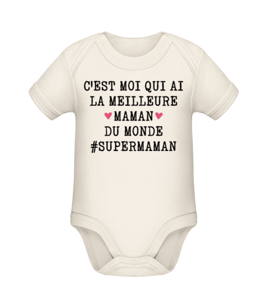 Supermaman - Body manches courtes bio - Crème - Devant