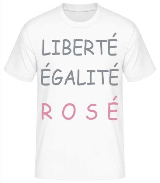 Liberté, Égalité, Rosé - T-shirt standard homme - Blanc - Devant
