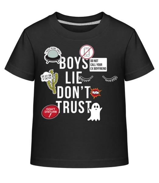 Boys Lie Don't Trust - Kinder Shirtinator T-Shirt - Schwarz - Vorne