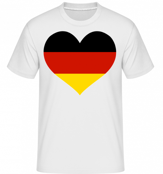 Deutschland Fahne Herz - Shirtinator Männer T-Shirt - Weiß - Vorn