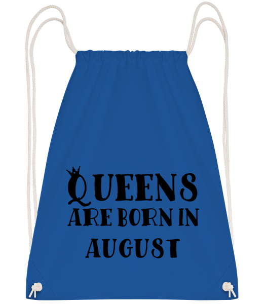 Queens Are Born In August - Sac à dos Drawstring - Bleu royal - Devant