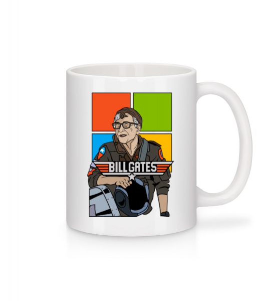 Bill Gates Top Gun - Mug en céramique blanc - Blanc - Devant